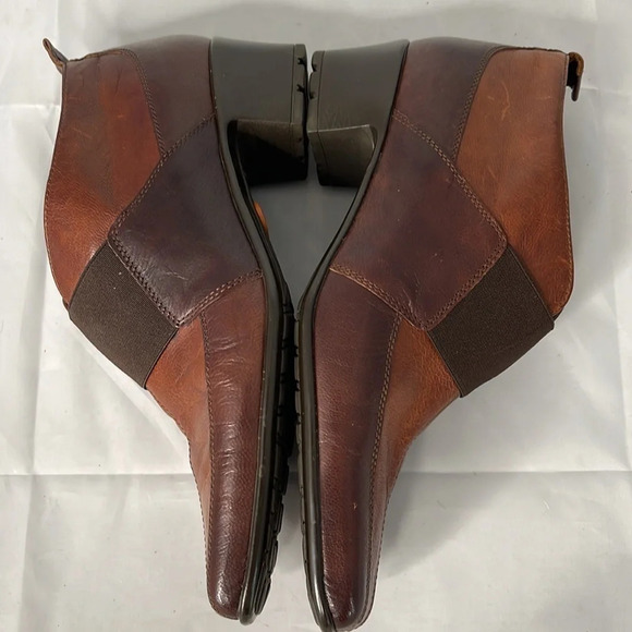 SESTO MEUCCI 2 Tone Italian Leather Bootie Nutmeg Hovercraft Sole Funky Size 6 - Picture 6 of 12